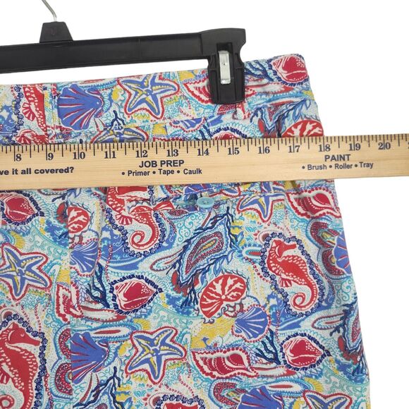 TALBOTS SZ 10 THE WEEKEND SHORTS CHINO COLORFUL COASTAL BEACH SEA LIFE BERMUDA - Picture 4 of 5